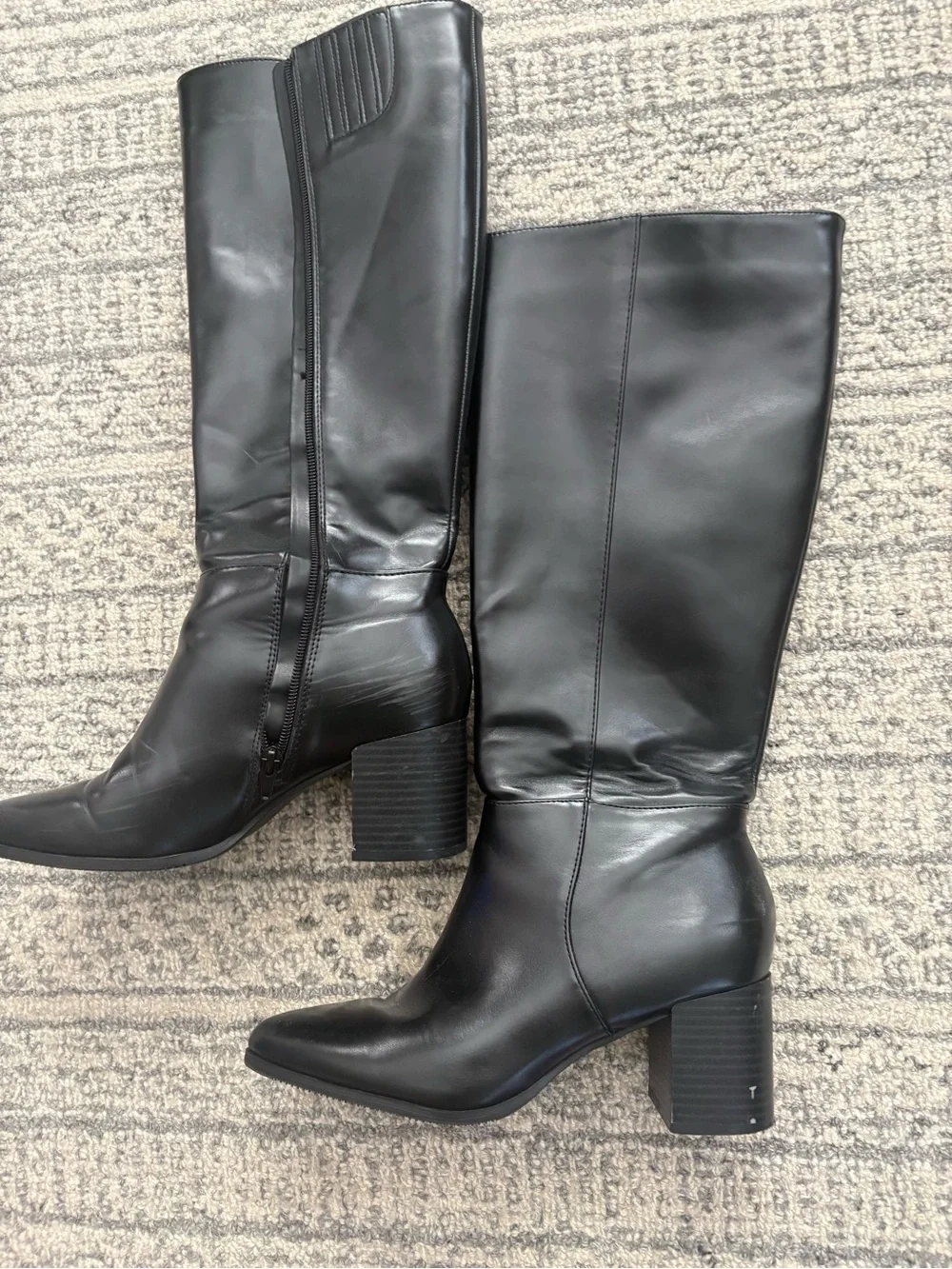 Kelly & Katie Black Over-the-Knee Block Heel Boots